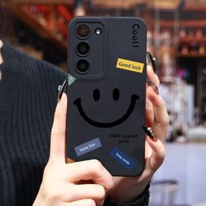 TEMU 스마일, 소형 크리스마스 선물 삼성 갤럭시 S24/S24+/S24 울트라, S23/S22/S21 호환 폰 케이스 - 창의적인 패션 두꺼운 충격방지 방탄 방지지문 카메라 베젤 보호 남녀공용 고급 보호 커버