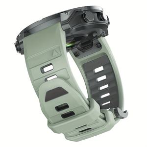 TEMU 투톤 퀵 핏 시계 밴드, 22/26mm, Garmin Tactix 8 (47/51mm), Descent G2, Descent Mk3I (51mm), Fenix 8 (51/47mm), 7X, 7Pro, 6X, 6Pro, 5X, 5Plus에 적합. 이 부드러운 실리콘 스포츠 스트랩은 Epix Pro (51mm)와도 호환됩니다.