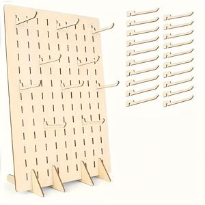 TEMU 나무 귀걸이 진열 및 보관 랙 (20개 후크 포함)