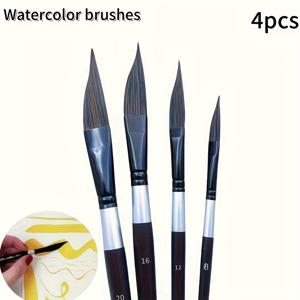 TEMU 4개 앵글 브러쉬 세트 - 앵글 처리된 모서리 도구 (적용용) | 수채색 염료 & 미술용 색상 | 캔버스 & 다양한 표면에 적합 | & 스튜디오에 이상적