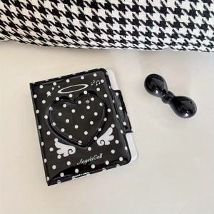 TEMU 폴카 도트 윙스 카드 홀더 인스 스탠드 수납 3인치 소형 카드 앨범 스타 체이싱 두꺼운 카드 홀더 샤오홍슈 동일 스타일 카드 홀더