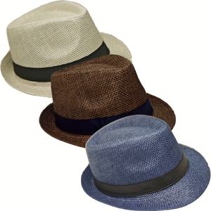 TEMU LERDU 남녀 공용 파나마 모자 3개 세트, 넓은 챙 페도라 스트로우 비치 모자, Fancet 접이식
