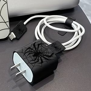 TEMU 아이폰 14/13/12/11 고속 충전 케이스 & 케이블 보호 커버 - 18W/20W 호환 - 무료 와인딩, 내구성 플라스틱 어댑터 케이스, 남성/여성 선물 (아이폰 14 프로 맥스/13/12/11 충전기 호환)