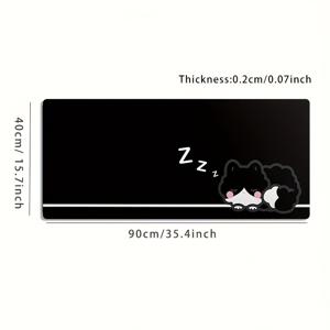 TEMU 검은색 배경에 귀여운 흑백 수면 고양이 디자인이 특징인 대형 게이밍 마우스 패드입니다. 미끄럼 방지 기능이 있는 워셔블 고무 베이스로, 사무실에서 사용하기에 적합한 넉넉한 데스크 매트입니다. 이 마우스 패드는 컴퓨터 장식에 완벽합니다.
