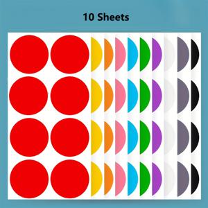 TEMU 10가지 색상 80개입 도트 스티커 모음 원형 코딩 라벨 2인치 평면 원형 자체 접착 스티커 태그 시트 상자 정리 마킹용