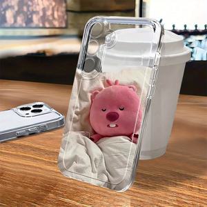 TEMU 휴대폰 케이스 - 포근한 핑크 곰돌이 패턴 투명 TPU 폰 케이스, 삼성 갤럭시 S25/S24/S23/S22/S21 울트라, 플러스, FE 및 A10/A12/A13/A14/A15/A16/A20/A22/A23/A24/A25/A30/A33/A34/A35/A52/A53/A50/A54/A72/A73/M10S 호환