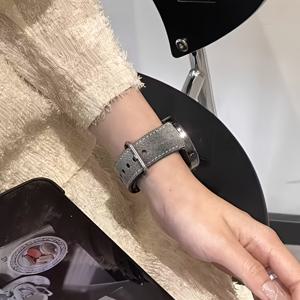 TEMU 18mm, 20mm, 22mm, 스타일리시 레트로 데님 스마트워치 밴드, 삼성 갤럭시/가림/화웨이/샤오미/아마즈핏 호환, 조절 가능한 핀 버클, 비즈니스 및 캐주얼 웨어에 적합, 남녀공용, 휴일 선물로 완벽