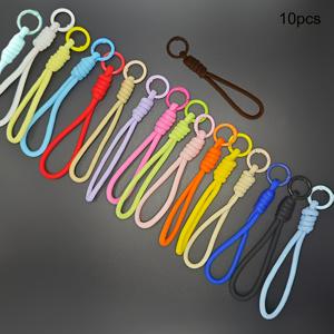 TEMU 10개 수제 멀티컬러 브레이드 폰 랜야드 - 스마트폰 호환, 부드러운 컬러 매칭 루프, 내구성 있는 직조 키체인, DIY 폰 액세서리, 폰 케이스 장식 (모바일 취미 및 컬렉터용)