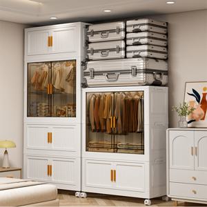 TEMU 대용량 폴딩 옷장 수납장 다용도 리빙박스 정리함 양문 및 접이식 디자인 침실/거실/사무실이 실용적이고 조립이 용이함 -다양한 조합으로 손쉽게 코디 가능 추석선물 할로윈선물 크리스마스선물