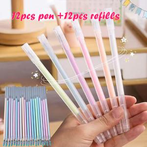 TEMU 24개 컬러 글루펜 세트 - 스크랩북, 주얼리 만들기, 스티커 부착 등 다양한 활용 가능한 다용도 공예용 펜. 내구성 있는 플라스틱 소재로 제작된 쉬운 사용법의 글루 마커, 12개 펜과 12개 리필 포함