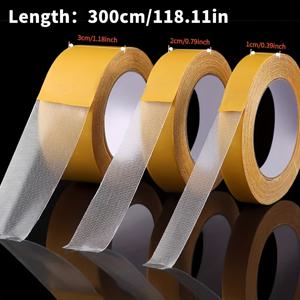 TEMU 양면 테이프 3롤, 고접착력 천 메쉬 - 카펫, 태피스트리, 벽지, 풍선 등에 적합, 일상 사무용 수리 용품, 가정 장식용 양면 테이프, 다기능 고정, 패브릭 기반 테이프, 튼튼한 뒷면, 다용도 테이프, 태피스트리 설치, 벽지 부착