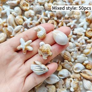 TEMU 50개 오션 비즈 - 멀티컬러 아크릴 양면 바다 비즈, 목걸이, 팔찌, 귀걸이, 키체인 참 만들기용 - 해양 공예 재료, 휴일 파티 선물 (50개입)