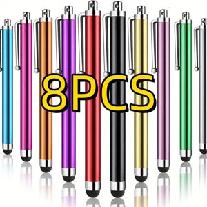 TEMU Aibiast 고정밀 범용 펜 8개 - Apple iPad Air 2, iPhone, Samsung Galaxy 및 기타 정전식 장치용 정확한 터치스크린 탐색 - 원활한 성능을 위해 배터리나 전자 부품 불필요