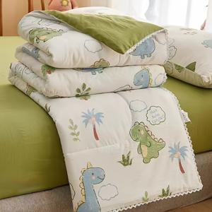 TEMU 부드럽고 편안한 만화 공룡 프린트 여름용 이불