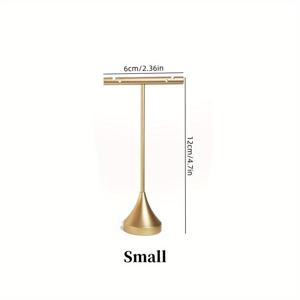 TEMU 1개 골든 메탈 귀걸이 스탠드, 귀걸이 전시용 보관대, 온라인 리테일 포토 촬영용, 골든 사각 베이스, 두 가지 사이즈 옵션