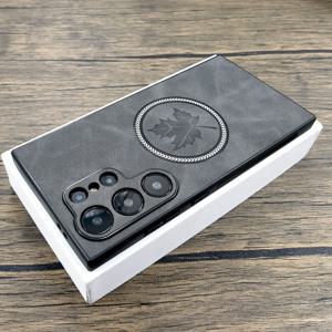 TEMU 폰 케이스: 갤럭시 S25 S24 S23 S22 S21 노트 20 울트라 플러스 S25울트라 S24울트라 S23울트라용 럭셔리 PU 가죽 리트라 케이스, 자기 흡착 무선 충전, 편안한 터치감 커버