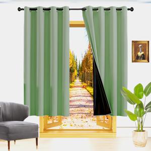 TEMU 크리스마스용 암막 커튼 및 도어 커튼, 겨울 비행기 그레이, 100% 암막 커튼 (코팅된 단열 안감 포함), 침실, 거실, 옷장 커튼, 사무실 장식, 홈 데코, 방 장식에 적합