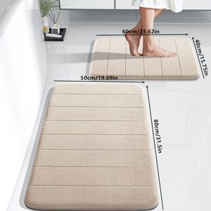 TEMU 욕실 매트 2개 세트, 메모리폼 러그, 욕실 문, 침실, 거실, 주방 바닥 매트용 흡수성 미끄럼 방지 매트, 변기 카펫 바닥 매트, 편안하고 아늑함, 다양한 색상 선택 가능