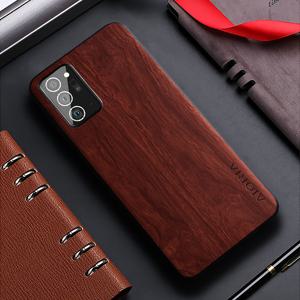 TEMU 휴대폰 케이스 - 삼성 갤럭시 노트 10 라이트 플러스, 갤럭시 노트 9, 갤럭시 노트 20 울트라 5G용 보호 케이스. 우드 디자인과 인조 가죽 뒷면이 특징입니다.