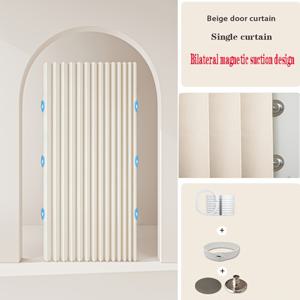 TEMU 2D 도어 커튼, 스타일리시한 수직 그릴 디자인 , 현대적 스타일, 복도 침실 분할용, 자석 클로저 가능