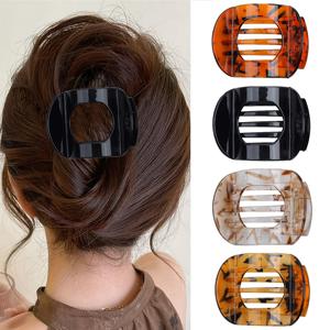 TEMU 4개 세트의 심플한 레트로 반짝이는 프린트 오리 부리 클립, 일상 및 캐주얼 사용에 적합한 우아한 아치 모양 헤어핀.