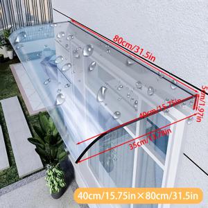 TEMU 문과 창문용 차양, 보이지 않는 투명 캐노피, 지지대 불필요, 사계절 자외선 차단, 안뜰, 현관, 창문 보호 및 지붕 차광용