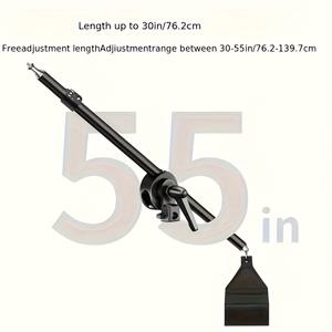 TEMU 조절 가능한 조명 암 30-55인치 / 76.2-139.7cm (샌드백 및 범용 삼각대 어댑터 클램프 피벗 포함), 사진 비디오 스튜디오 조명용 (조명 스탠드 미포함)