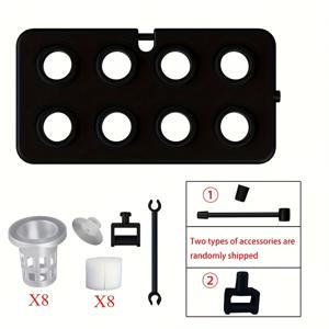 TEMU 수경 양식 수족관 부양식 키트 세트, 벽걸이형 흡착판 무토양 재배용 부양식판, 재배용 트레이 8개 + 재배용 플러그 8개 포함, 수족관 및 테라리움 녹색 식물 재배 및 조경 장식용