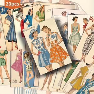 TEMU 20팩 빈티지 여성 여름 엽서 - 4x6인치 레트로 핀업 일러스트레이션, 1940-1950년대 패션 아트, 스크랩북용 종이, 크래프트 소품, 휴일 및 기념일 장식, 회상적인 작품, 디테일한 일러스트, 컬렉터블 카드, 공예 애호가를 위한 장식 카드
