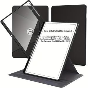TEMU 삼성 갤럭시 탭 S10+/S9 FE+/S9+ 케이스 (2024/2023)용 S펜 홀더 & 스탠드 포함 - 슬림 보호 커버, 자동 웨이크/슬립, 투명 백, 갤럭시 탭 S 시리즈 태블릿 액세서리용 미끄럼 방지 커버