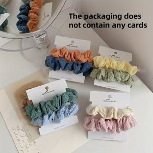 TEMU 크림색 도파민 곱창 밴드 8개 세트 - 여성용 컬러풀 헤어 밴드, 봄 퍼프 헤어 타이, 부드러운 헤어 탄성 밴드 (머리핀 및 포니테일용), 귀여운 헤어 액세서리 컬렉션, 분위기 향상 헤어 타이