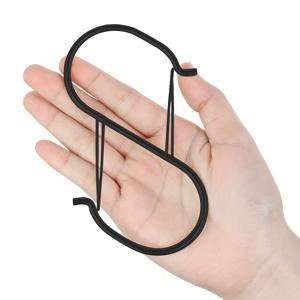 TEMU 고강도 일체형 단조 철제 S자 고리 이중 미끄럼 방지 안전 잠금장치 스프링리스 엔지니어링 역학 설계 누름식 및 자동 잠금식 걸림 방지 녹 방지 강화 하중 지지, 가정/야외/자동차/RV용 다용도 후크