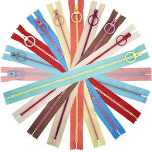 TEMU 5/10개 레진 지퍼 33cm/12.99인치 리프팅 링 포함 | 혼합 색상, 재봉 공예, 의류 가방, 의류 용품에 적합