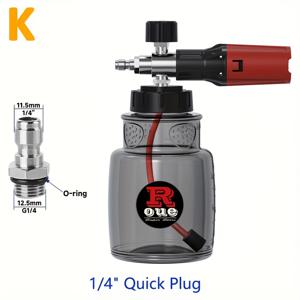 TEMU Kaikarai 고압 세척기 은빛 폼 랜스, 블랙 앤 레드 은도금 키트, 야외용 자동차 세차 도구 폼 랜스, 누수 방지 설계의 폼 발생기 액세서리, Portland, Husky, Ryobi, GreenWorks용 1/4인치 퀵 커넥트 피팅