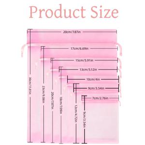 TEMU 세련된 오간자 드로스트링 백 100개 - 고급스러운 선물용으로 적합하며 선물이 보이도록 투명한 디자인으로 보이면서도 안전을 보장합니다. 발렌타인데이, 어버이날에 완벽합니다.