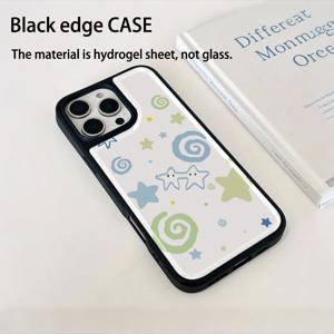 TEMU 폰케이스: 에폭시 수지 소프트 쉘 전기도금 접착제 낙하 방지 폰케이스 블루 & 그린 별무늬 애플 16ProMax/15Plus/14/13 충격 방지 보호 커버 귀여운 휴일 선물 남자친구, , 여동생, 가족용