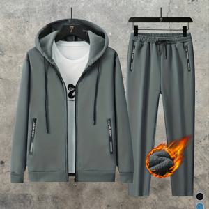 TEMU 남성 캐주얼 스포츠 트렌디 가디건 투피스 세트