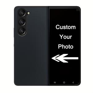 TEMU 삼성 갤럭시 폴드 7 6 5G, 폴드 3 5G, 폴드 4 5G, 폴드 5 5G용 맞춤 사진 폰 케이스. 내구성 강한 블랙 PC 하드 케이스, 생일, 휴일, 사랑하는 사람과 가족을 위한 완벽한 선물