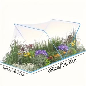 TEMU 1개 정원 커버 네트, 식물 보호 텐트, 0.5mm/0.02인치 구멍 크기, 접이식, 섬유봉 포함, 쉬운 설치 및 보관을 위한 아치형 디자인. 정원 및 야외 식물에 적합—실내외 모두 사용 가능. 정원 커버 네트 | 접이식 식물 텐트 | 내구성 있는 플라스틱 네트 | 식물 정원 네트 | 정원 식물 커버