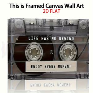 TEMU 2D 플랫, 2D 팻, 1개 빈티지 테이프 캔버스 벽 아트 