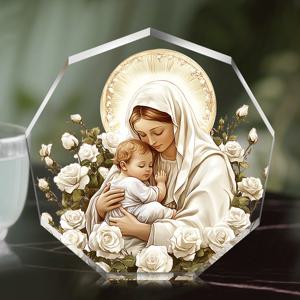 TEMU 2D 평면, 2D 평면 성탄절 새해 아크릴 책상 장식 선물 교사 동료 의사 간호사, 성야 구유 사인 영감을 주는 인용문 작별 선물 상사 직원 홈 오피스 책상 장식(귀여운), 청소년 삼촌 선물, 부활절 장식(서 있음), 2D 평면