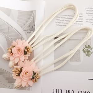 TEMU 2개 세트 우아한 플로럴 커튼 후크 - 모양의 플로럴 디자인 조절 가능한 커튼 타이백, 거실, 침실, 식당용 튼튼한 커튼 홀더 - 현대적인 홈 데코 창문 드레이프 장식 - 쉬운 설치 도구 필요 없음, 스타일, 내구성 있는 폴리에스터, 인테리어 , 커튼 홀더, 커튼 타이백, 커튼 후크, 커튼 액세서리, 커튼 홀백