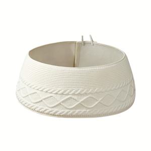 TEMU 니트 크리스마스 트리 칼라, 크림색 교차된 엣지 청키 케이블 니트 인조 트리용 크리스마스 트리 칼라, 농가 스타일 소박한 트리링 트리 스커트, 크리스마스 홈 데코용