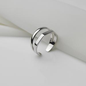 TEMU 여성을 위한 스타일리시하고 미니멀한 더블 라인 링, 니치 디자인과 유광 마감, 플레인 후프, 사이즈 조절 가능한 오픈 엔드 디자인, 검지 손가락에 맞는 반지. 활용도 높은 트렌디한 데일리 액세서리 및 선물