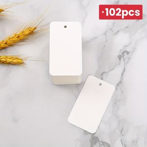 TEMU 102개 빈 행택(행택) 직사각형 제품 라벨 의류 행택 베이킹 포장용 태그 크라프트지(크라프트지) 단어 가격표 이름표 4*7cm 크리스마스, 추수감사절 선물, 결혼식 카드용