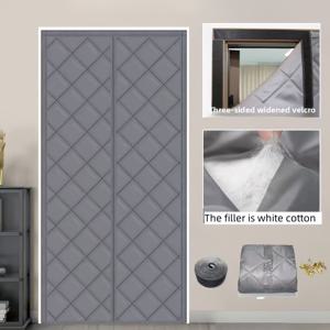 TEMU 단열 도어 커튼 | 고품질 원단, 자석식 자가 접착, 겨울용 두꺼운 재질, 방음, 침실, 주방, 발코니, 에어컨 방, 거실에 적합