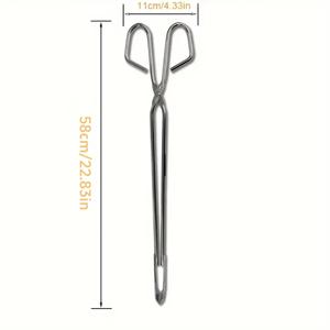TEMU 1개 58cm 스토브용 화로 집게 - 내구성 있는 금속 집게, , 모닥불, 장작난로, 바비큐에 적합 - 야외 캠핑 및 실내 화로 도구, 액세서리로 완벽, 견고한 구조