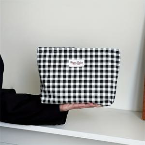 TEMU 여성용 대형 레트로 지퍼 메이크업 파우치 - 우아한 화장품 정리함, 넉넉한 여행용 화장품 케이스, 내구성 좋은 선물 (손세탁 가능)