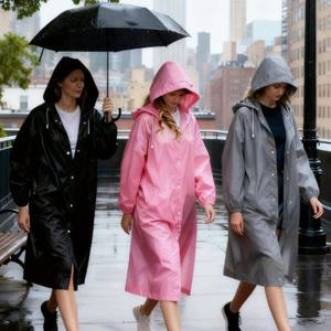 TEMU 3개 세트 블랙, 그레이, 방풍 두꺼운 성인용 비옷 - 후드, 긴 소매, 단추 잠금 기능, 야외 사이클링에 이상적, 휴대 가능하고 내구성 있는 야외 비 보호 | 패셔너블한 레인웨어 | 고품질 디자인