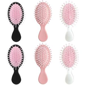 TEMU 미니 헤어 브러시 6개입 벌크팩, 여행용 젖은 머리 빗, 대부분의 헤어 타입용 미니 브러시, 여행용 브러시, 신부 들러리 선물, 화이트